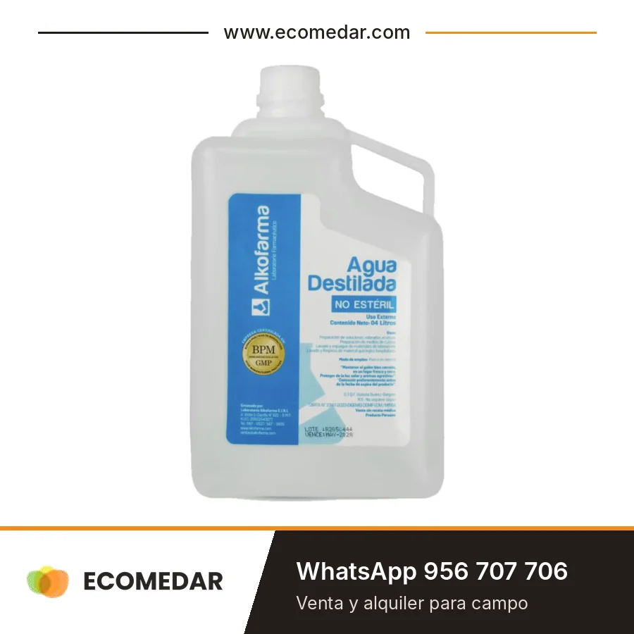 Agua destilada Alkofarma de 1 galón