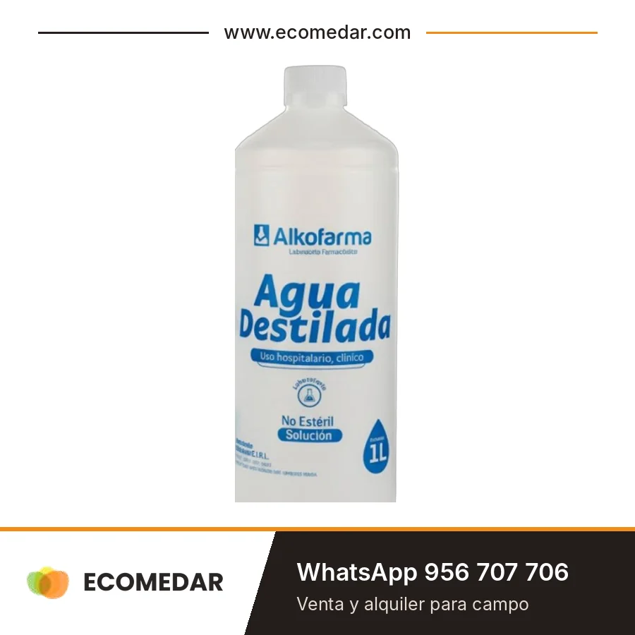 Agua destilada Alkofarma de 1 litro