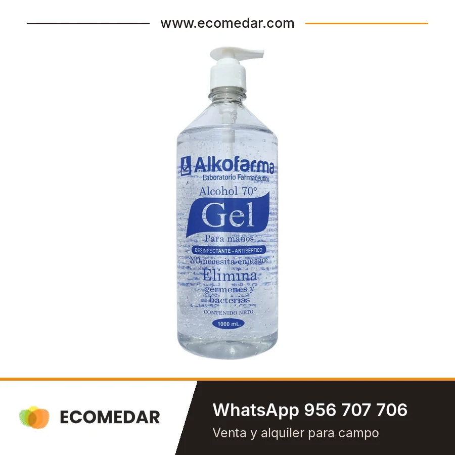 Alcohol en gel Alkofarma 70° de 1 litro
