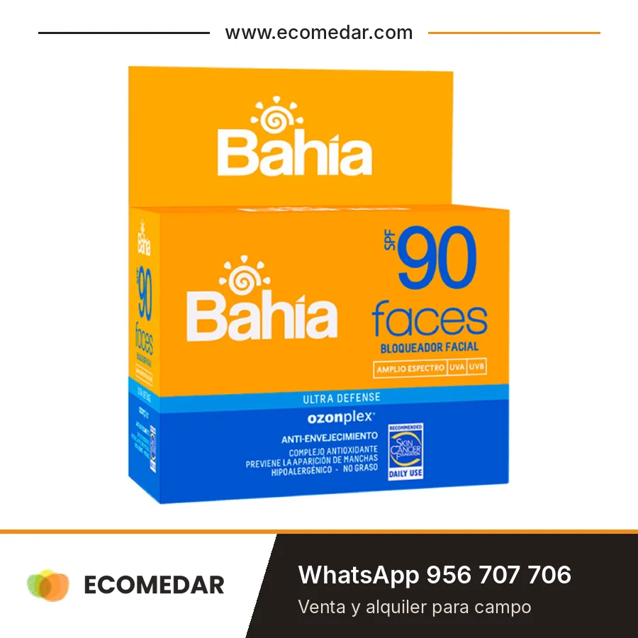 Bloqueador Bahía Faces SPF 90 en sachet (caja de 20 de 10 g)