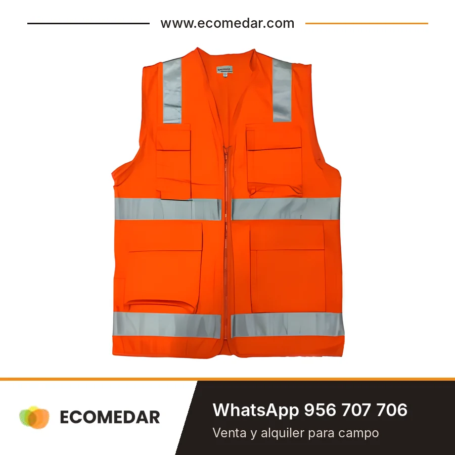Chaleco modelo ingeniero en drill Nuevo Mundo con cinta reflectiva 3M en H