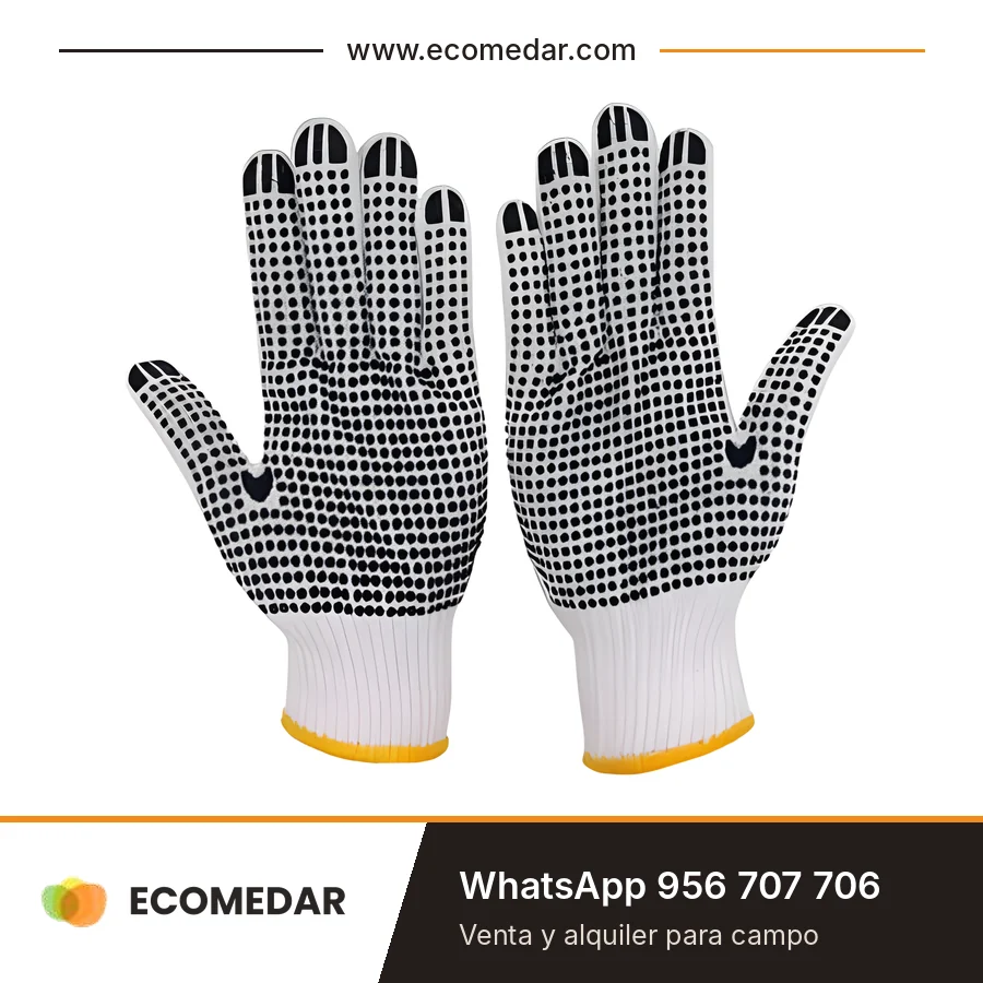 Guante de hilo con puntos de PVC doble cara